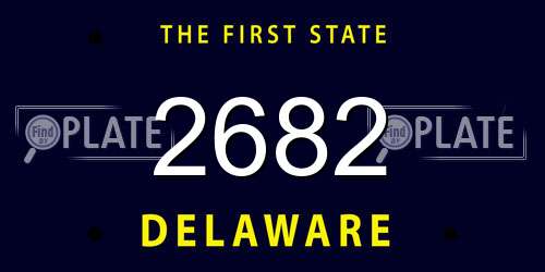 2682 Delaware License Plate