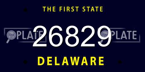 26829 Delaware License Plate