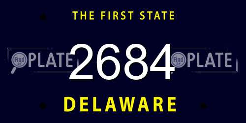 2684 Delaware License Plate