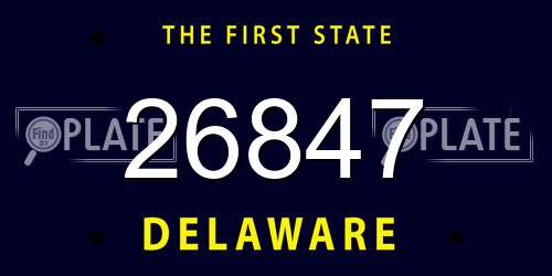 26847 Delaware License Plate