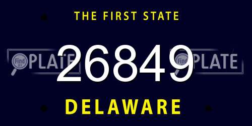 26849 Delaware License Plate