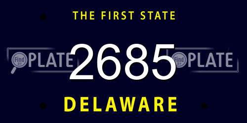 2685 Delaware License Plate