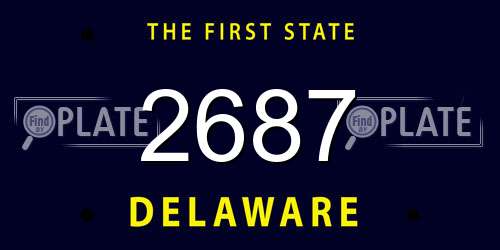 2687 Delaware License Plate
