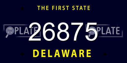 26875 Delaware License Plate