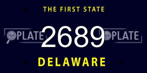 2689 Delaware License Plate
