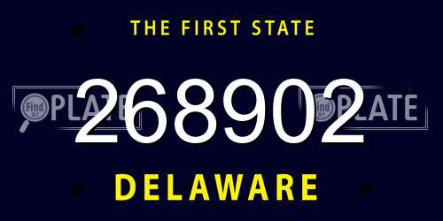 268902 Delaware License Plate
