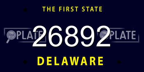 26892 Delaware License Plate