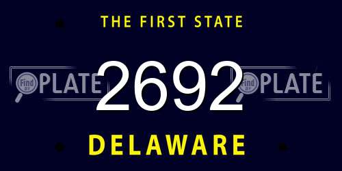 2692 Delaware License Plate