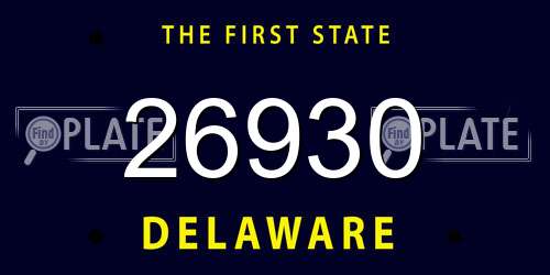 26930 Delaware License Plate