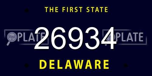 26934 Delaware License Plate