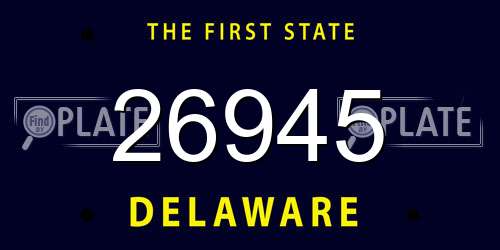 26945 Delaware License Plate