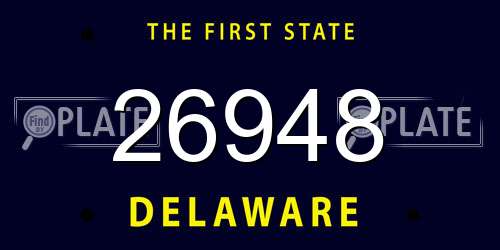 26948 Delaware License Plate
