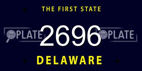 2696 Delaware License Plate