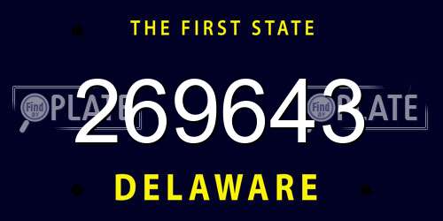 269643 Delaware License Plate
