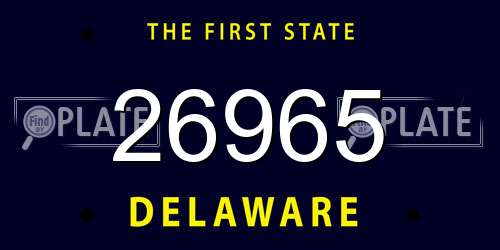 26965 Delaware License Plate