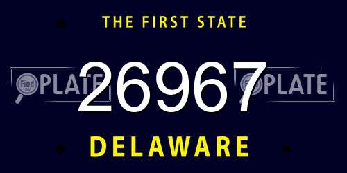26967 Delaware License Plate