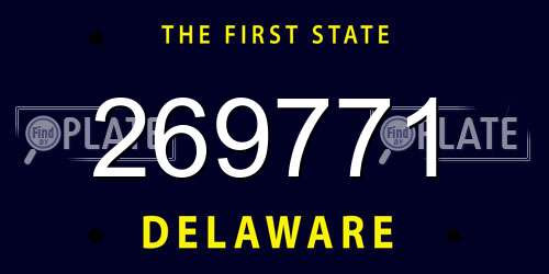 269771 Delaware License Plate
