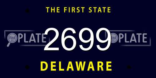 2699 Delaware License Plate