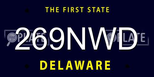 269NWD Delaware License Plate