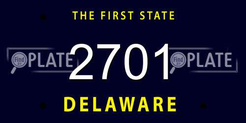 2701 Delaware License Plate
