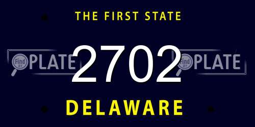 2702 Delaware License Plate