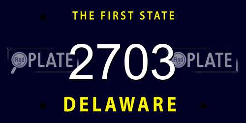 2703 Delaware License Plate