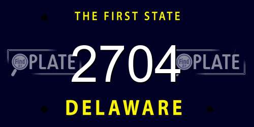 2704 Delaware License Plate