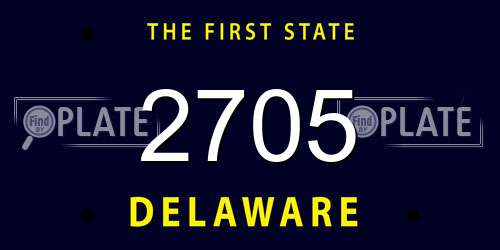 2705 Delaware License Plate