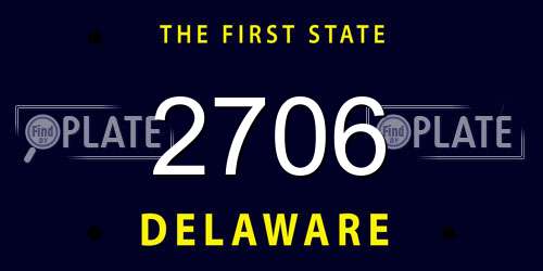 2706 Delaware License Plate