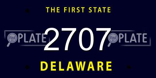 2707 Delaware License Plate