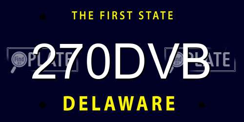 270DVB Delaware License Plate