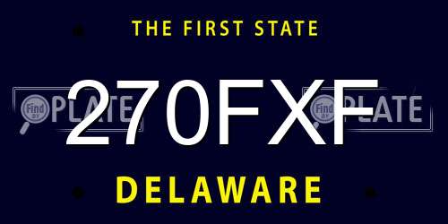 270FXF Delaware License Plate