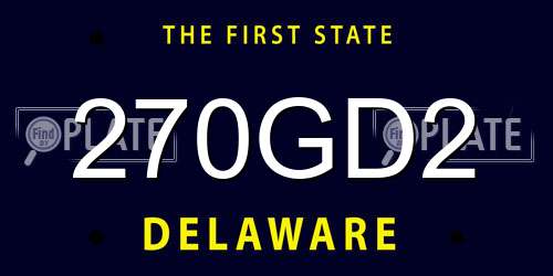 270GD2 Delaware License Plate
