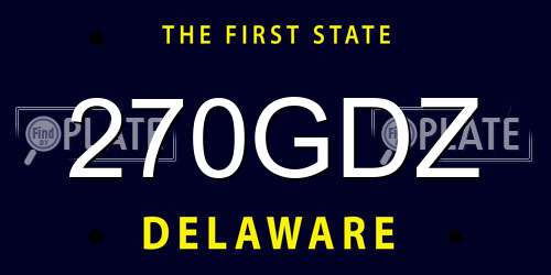 270GDZ Delaware License Plate