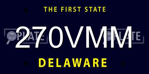 270VMM Delaware License Plate