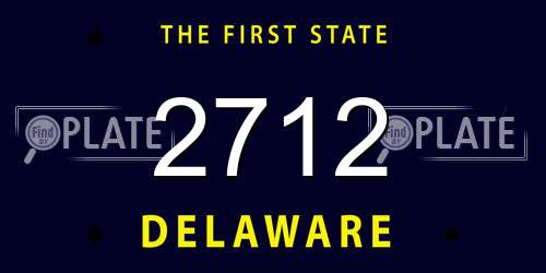 2712 Delaware License Plate