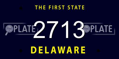 2713 Delaware License Plate