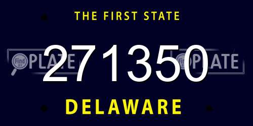 271350 Delaware License Plate