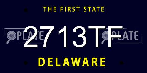 2713TF Delaware License Plate