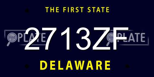 2713ZF Delaware License Plate