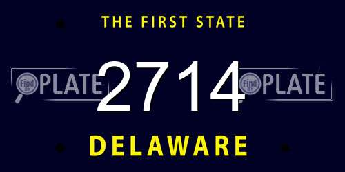 2714 Delaware License Plate