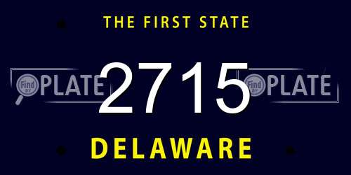 2715 Delaware License Plate