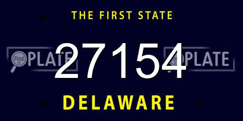 27154 Delaware License Plate