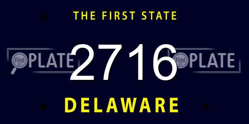 2716 Delaware License Plate
