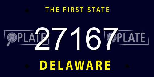 27167 Delaware License Plate