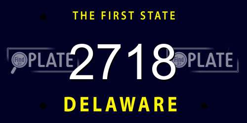 2718 Delaware License Plate