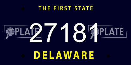 27181 Delaware License Plate