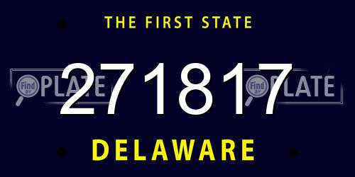 271817 Delaware License Plate