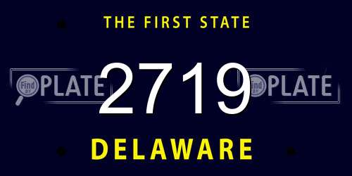 2719 Delaware License Plate