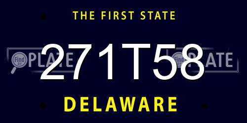 271T58 Delaware License Plate